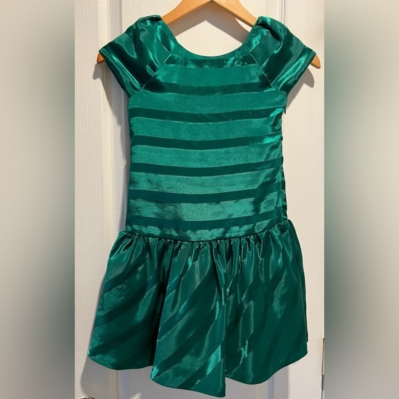 Gymboree Size 7 Fancy Dalmatians Girls Emerald Green Party Dress. - Picture 1 of 3